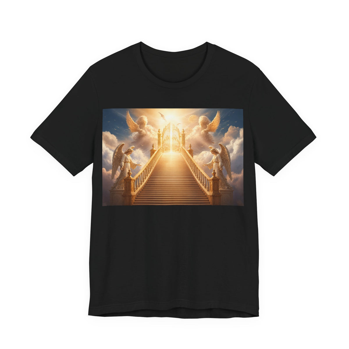 Heavenly Stairway T‑Shirt — Golden Gates Angelic Design