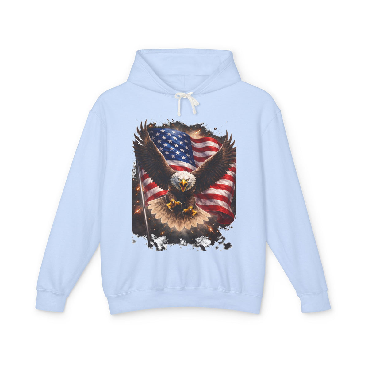 American Eagle Flag Hoodie — Patriotic Bald Eagle sweatshirt for 4th of July & Veterans