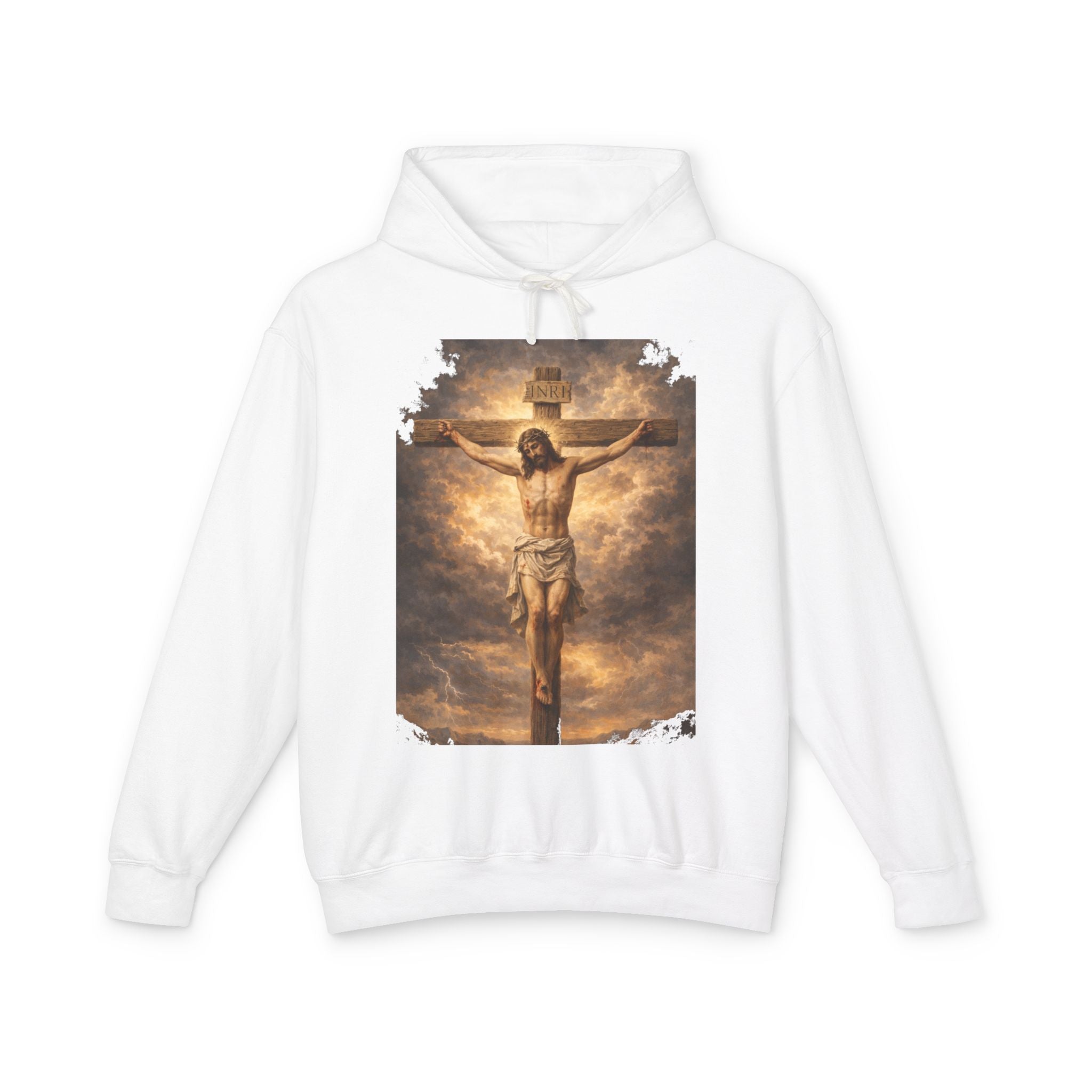 Jesus Crucifixion Hoodie — Christian Faith Graphic Sweatshirt for Easter & Religious Wear