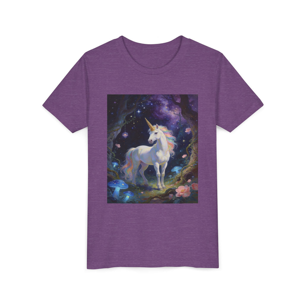 Youth Unicorn Tee — Magical Night Forest Unicorn Graphic Shirt
