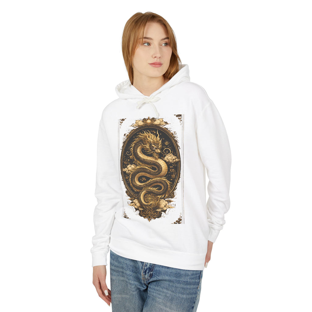 Golden Dragon Hoodie — Vintage Oriental Serpent Graphic Sweatshirt