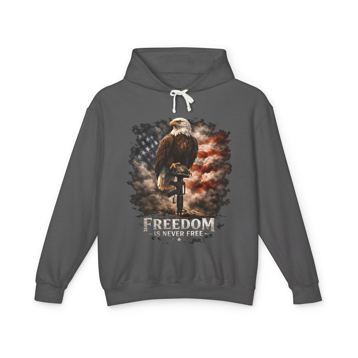 USA Egale and Flag Hooded Sweatshirtas