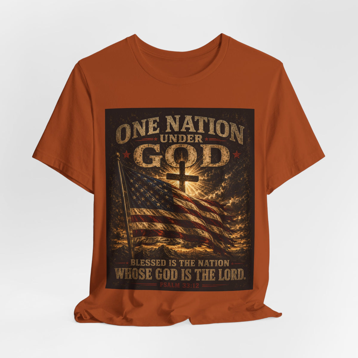 One Nation Under God T-Shirt – Patriotic Christian Flag Tee