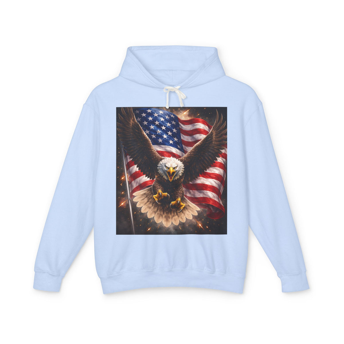 American Flag Eagle Hoodie — Patriotic Bald Eagle Sweatshirt for 4th of July