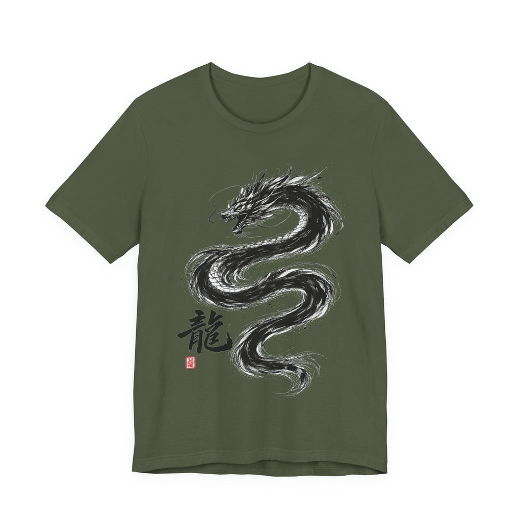 Dragon Brushstroke Tee — Asian Ink Dragon T-Shirt