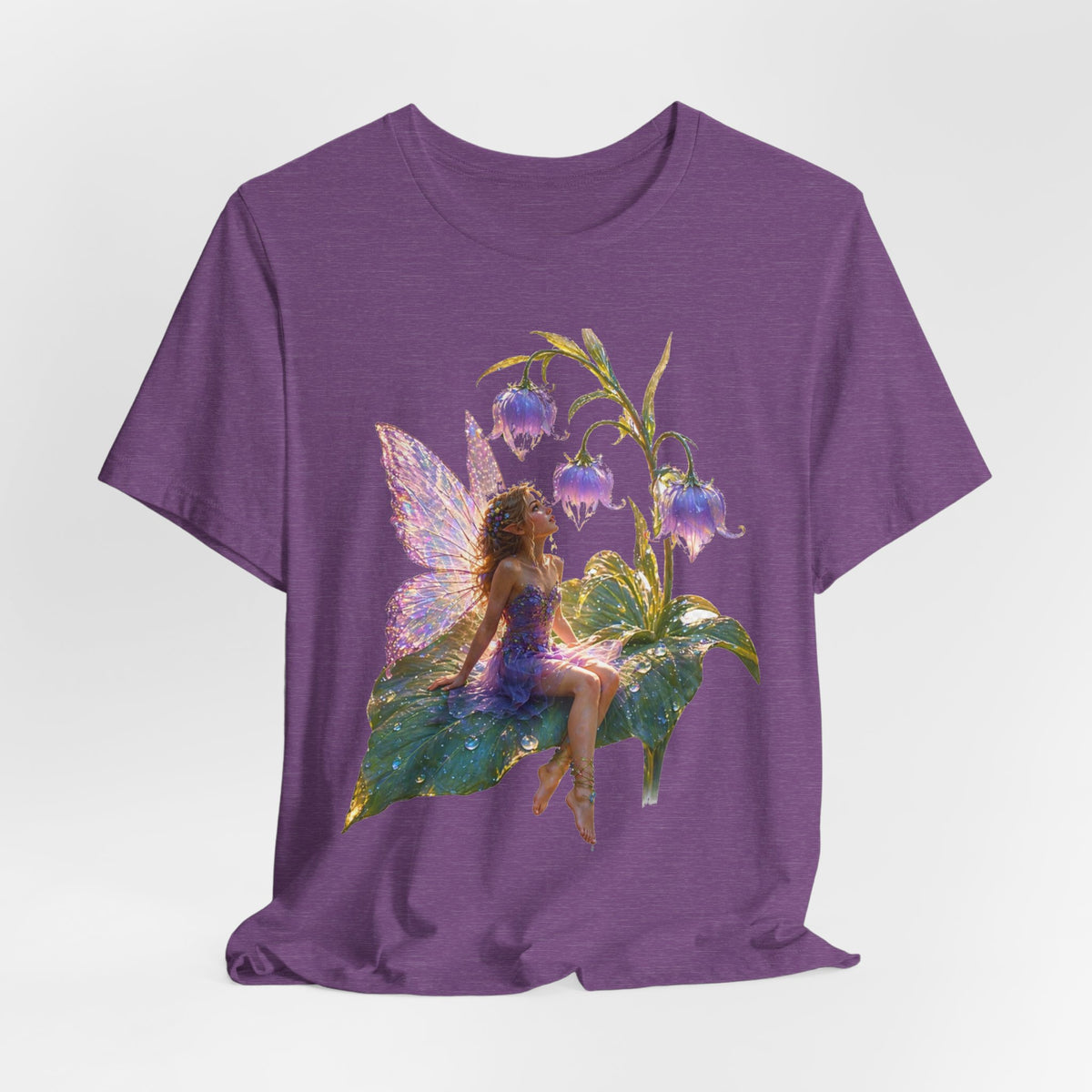 Fairy Garden T‑Shirt — Watercolor Fairy on Bellflower Tee