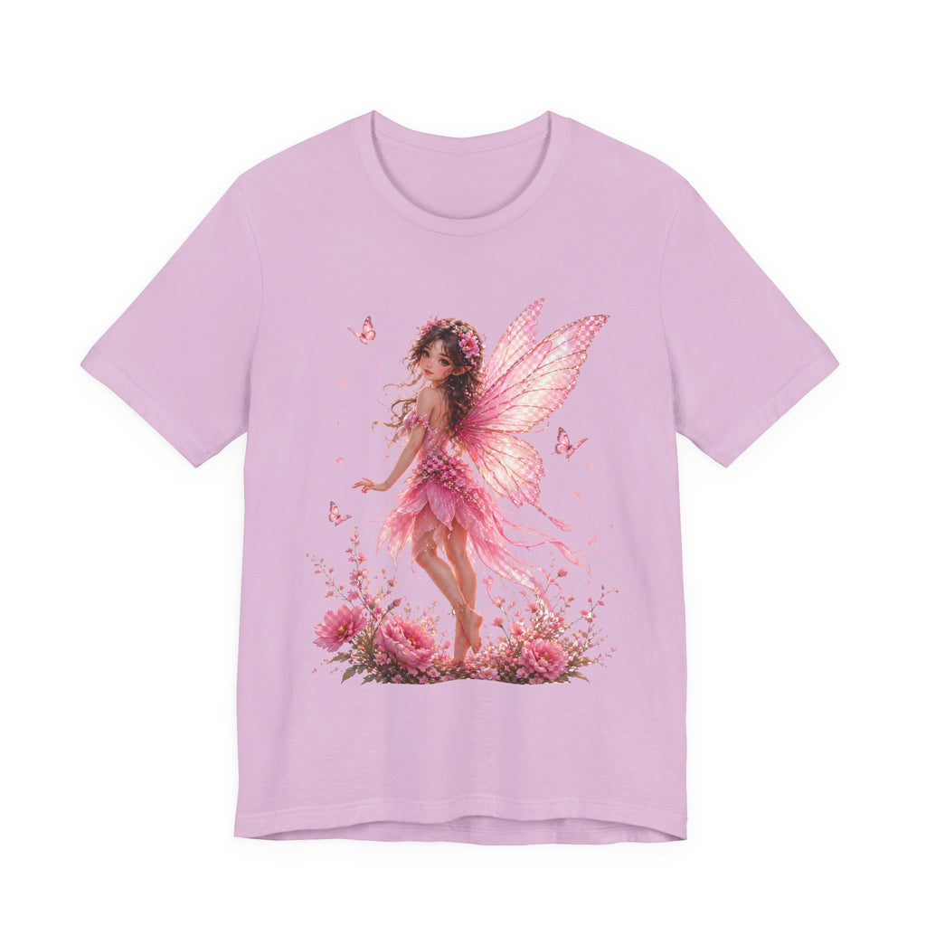 Fairy Wings T‑Shirt — Pink Floral Fantasy Fairy Tee for Women & Girls
