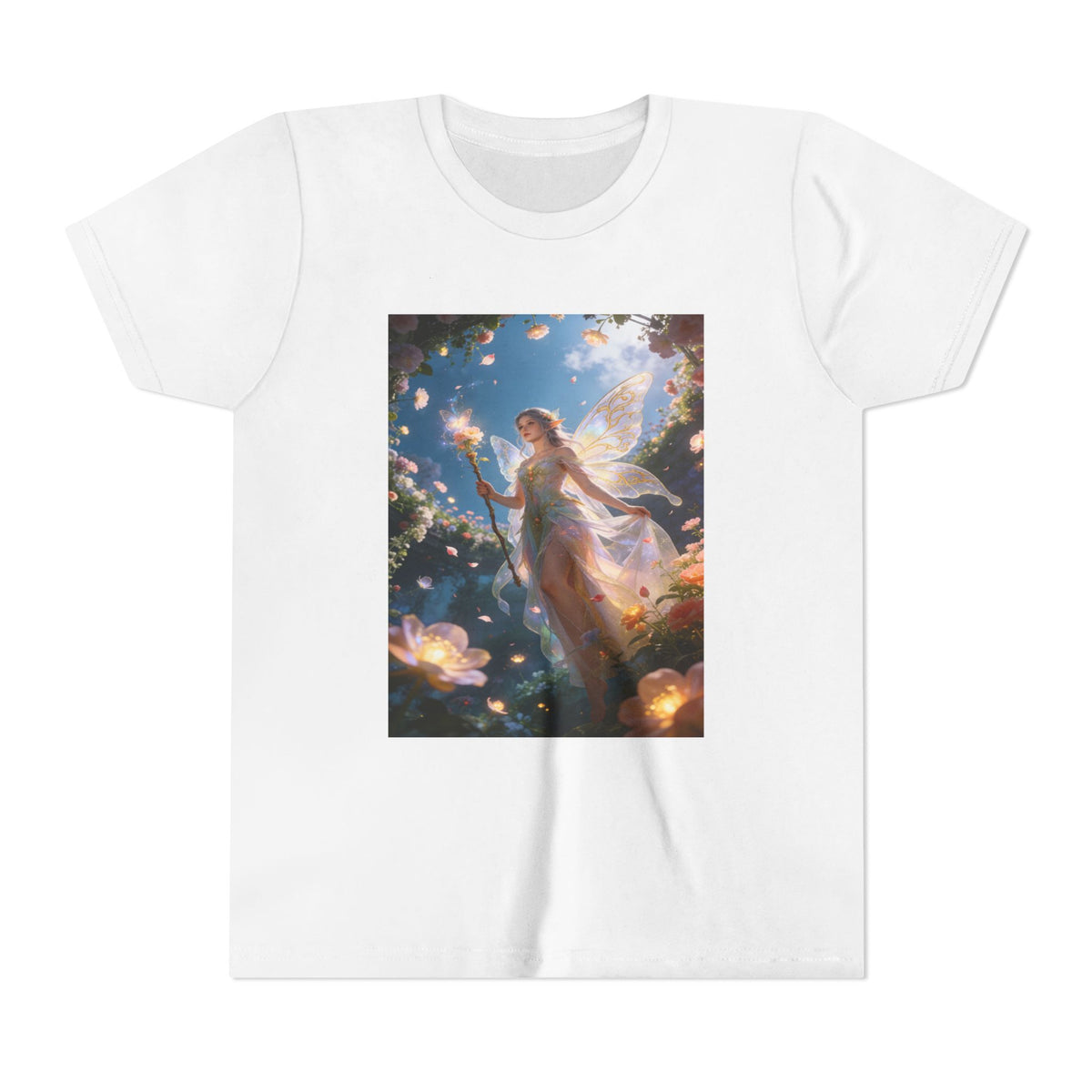 Fairy Glow Youth Tee — Enchanted Forest Fairy Graphic T-Shirt