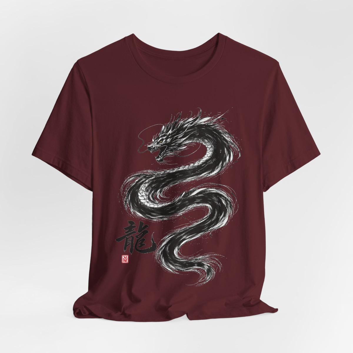 Dragon Brushstroke Tee — Asian Ink Dragon T-Shirt