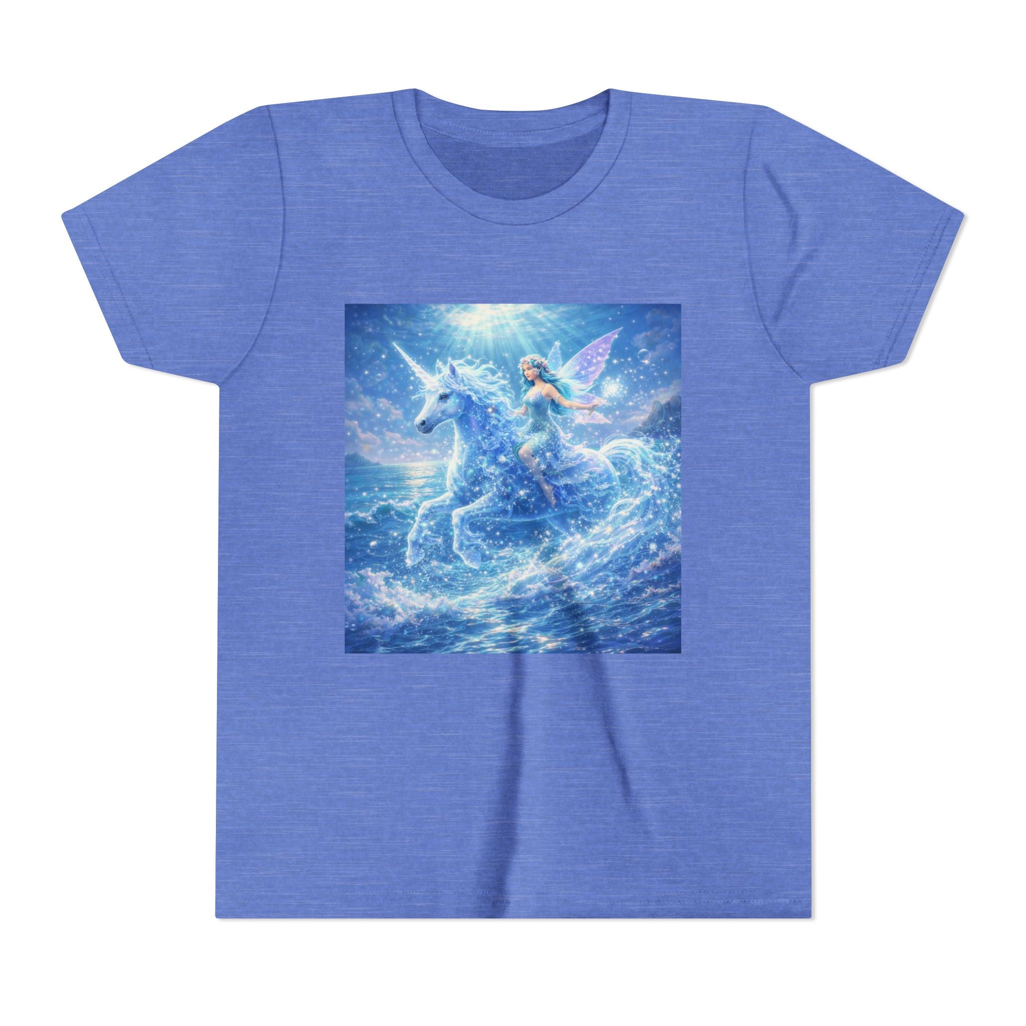 Kids Unicorn Fairy Tee — Magical Blue Pegasus Graphic Youth T-Shirt