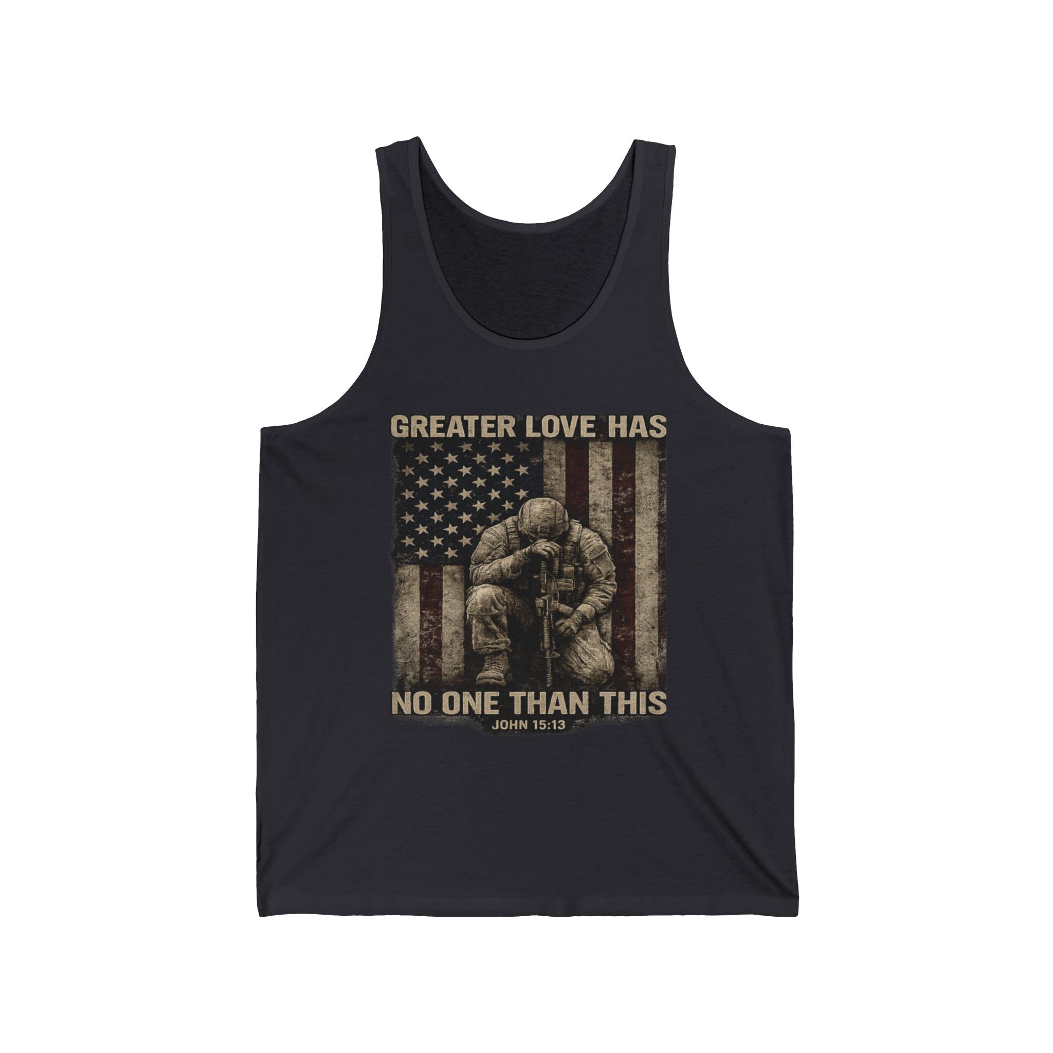 Tank Top — "Greater Love Has No One Than This" Patriotic Military Christian Tank