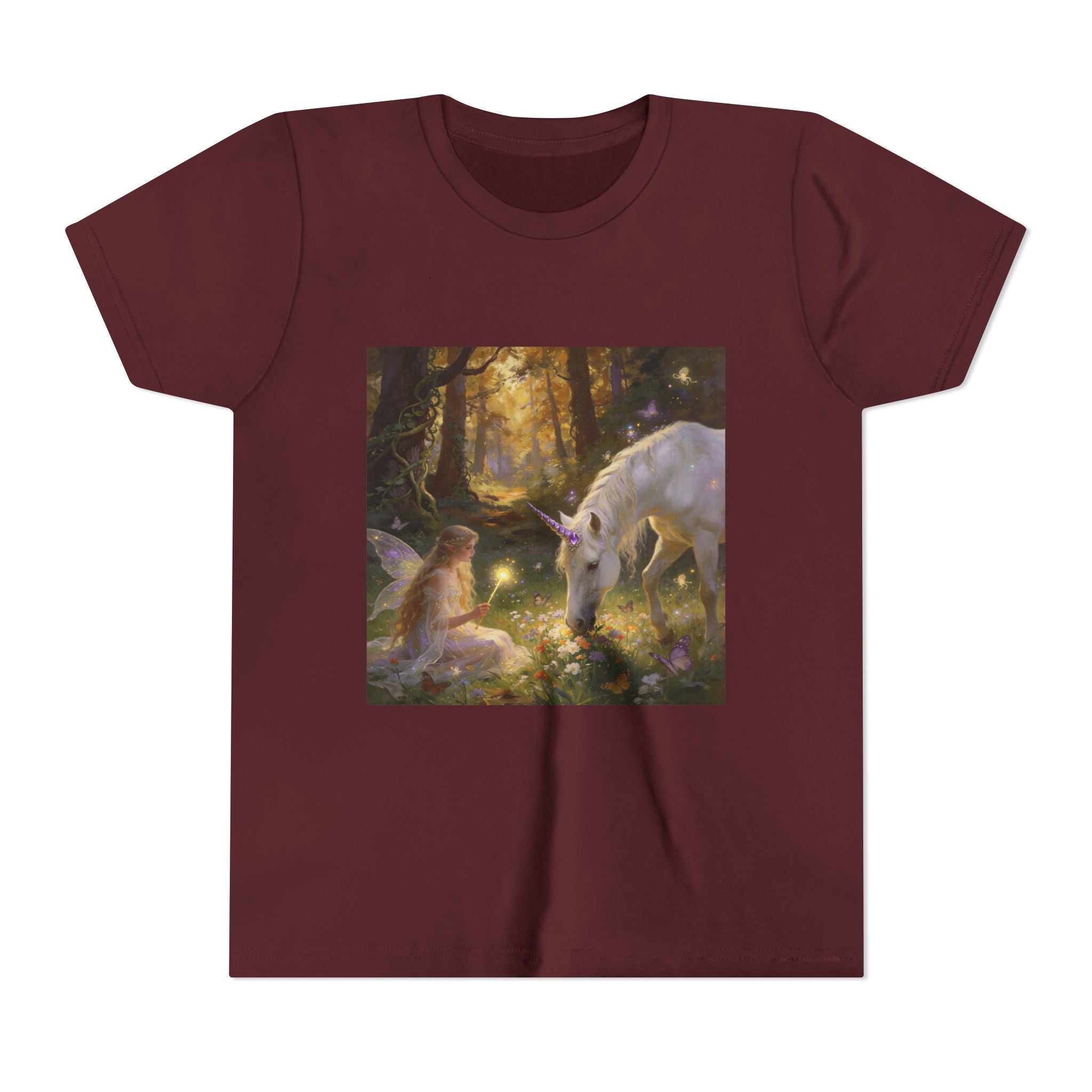 Youth Tee — Enchanted Forest Unicorn & Fairy Graphic