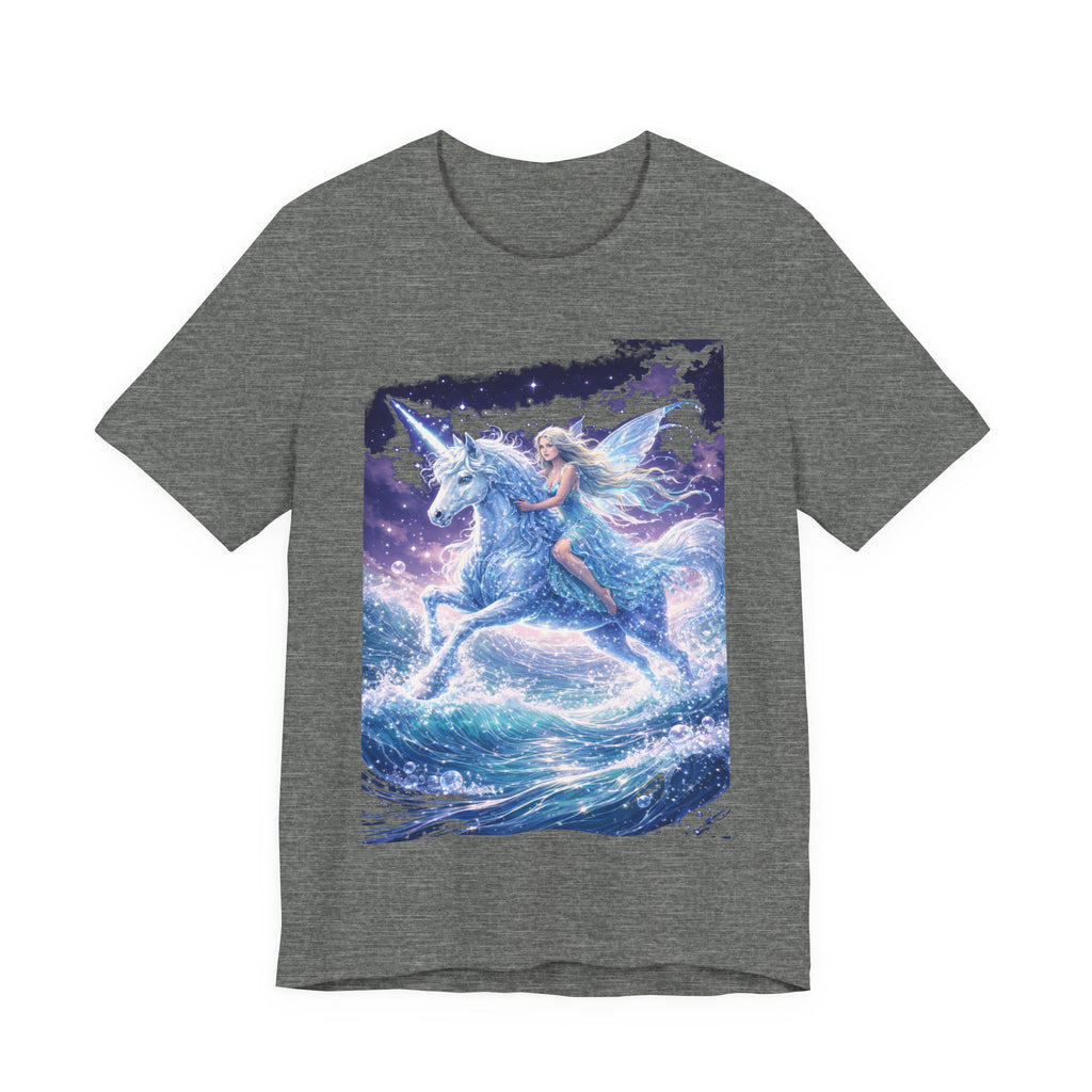 Mystical Unicorn Rider T‑Shirt – Fantasy Pegasus Night Sky Graphic Tee