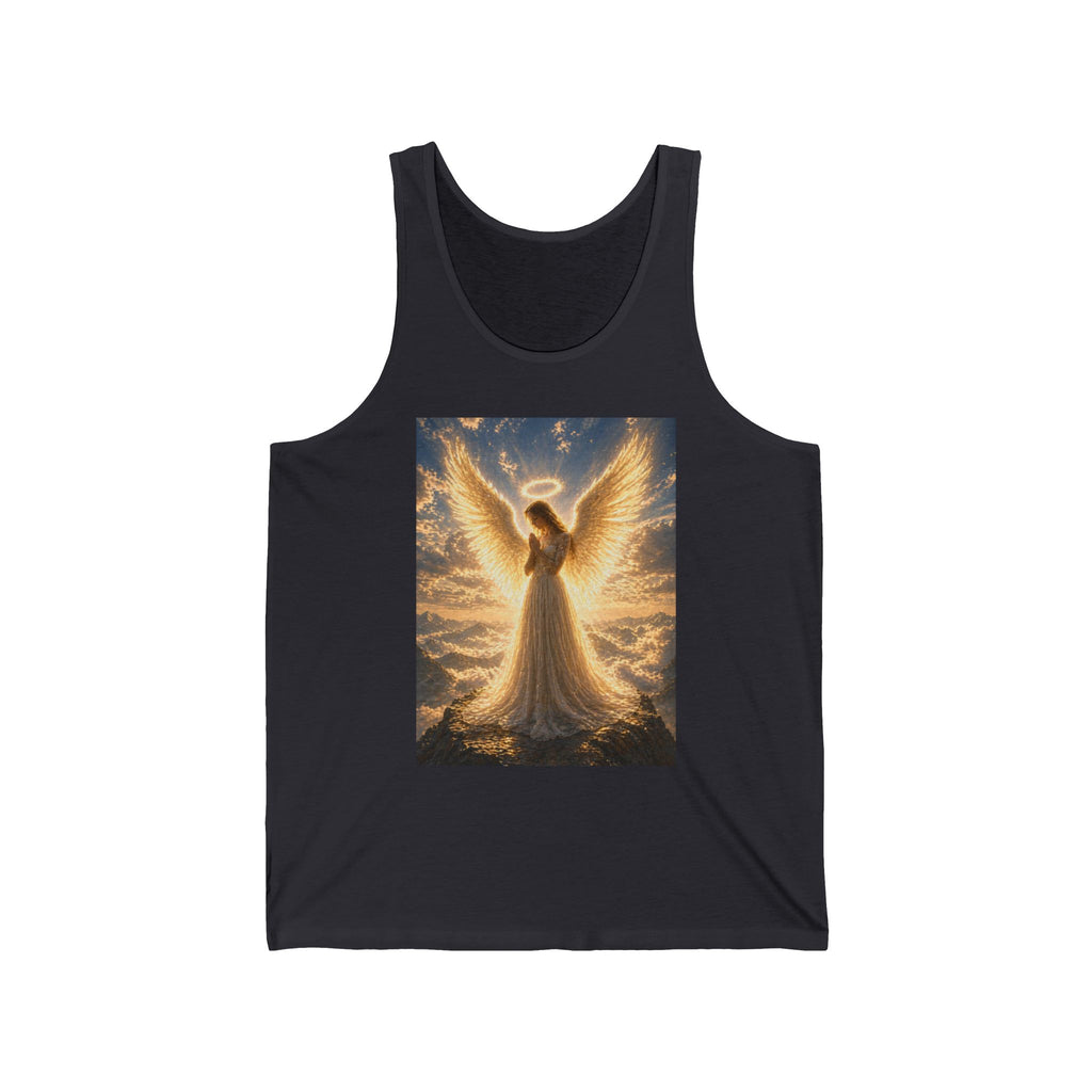 Angel Wings Tank Top — Golden Radiant Angel Graphic Tank