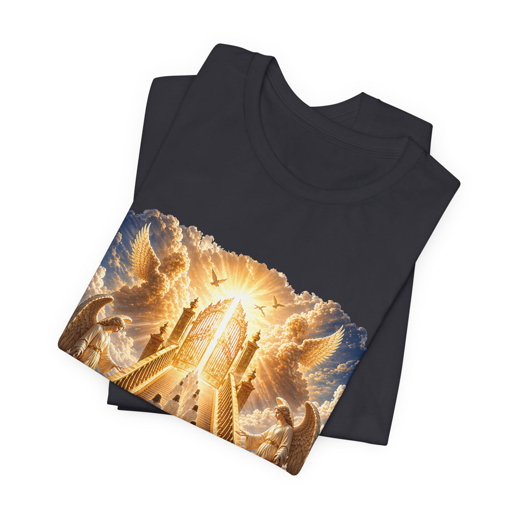 Christian Heaven Stairway T‑Shirt — "Only a Few May Enter" Religious Graphic Tee