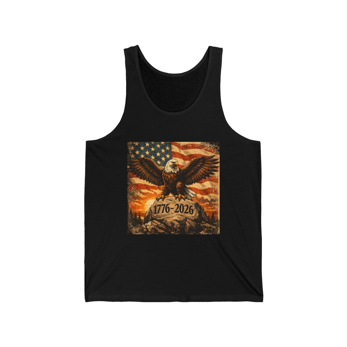 Patriotic Eagle Tank Top – 1776-2026 American Flag Independence Day Shirt