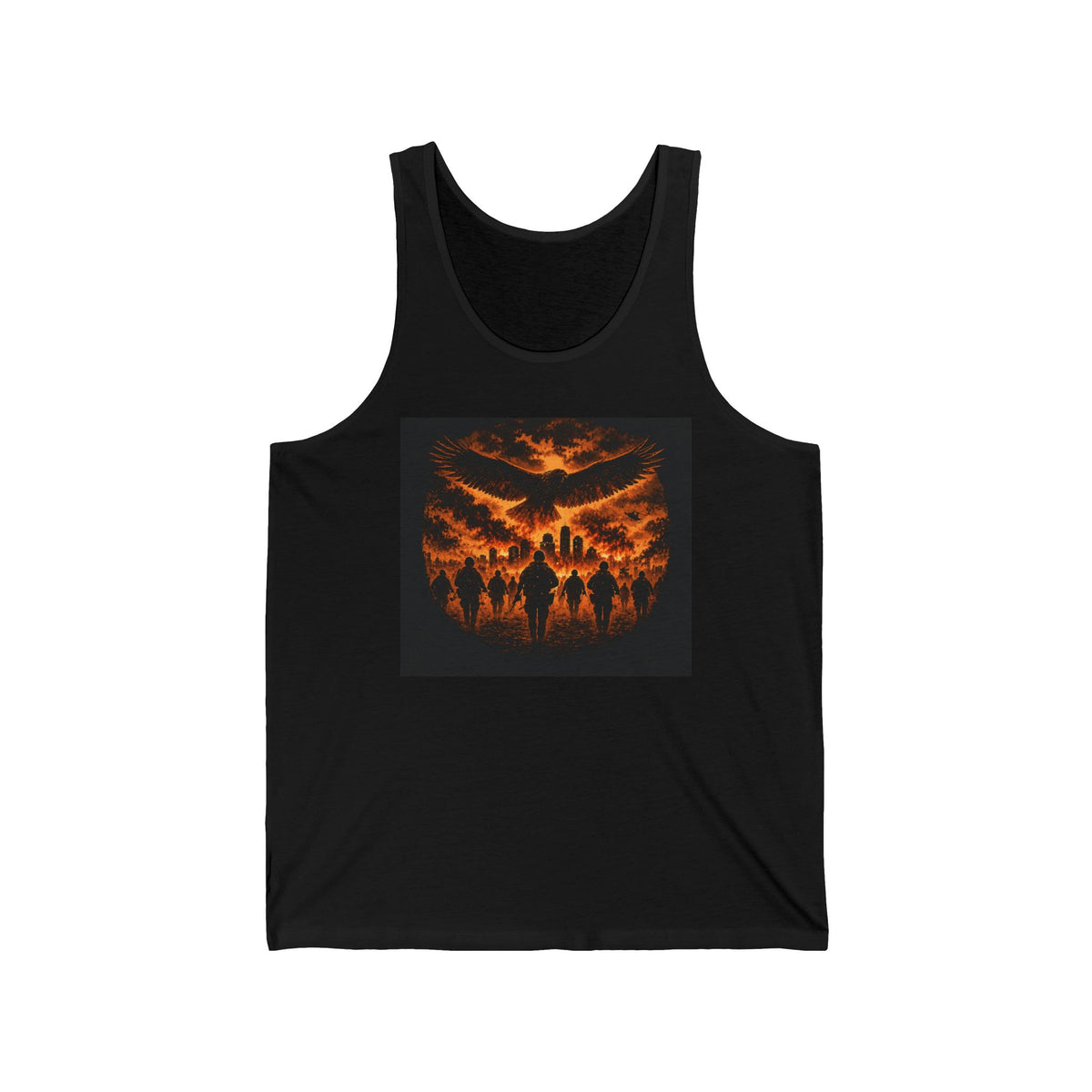 Skull Sunset Tank Top – Halloween Horror Silhouette Graphic Tank