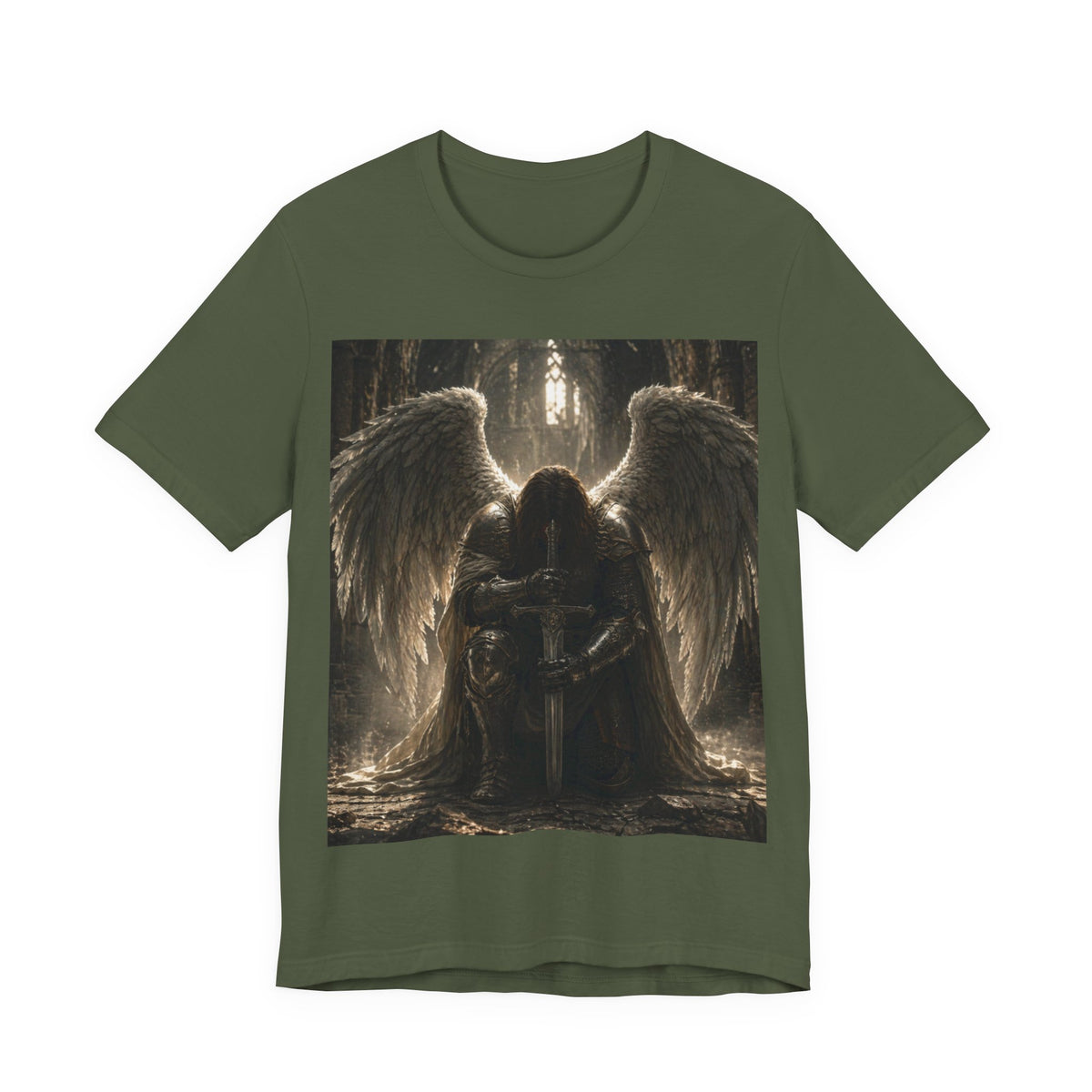 Dark Angel Graphic Tee — Gothic Winged Angel Art T-Shirt