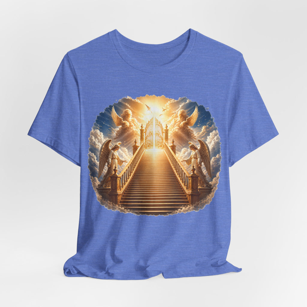 Heavenly Golden Stairway T‑Shirt — Angelic Gates Spiritual Tee