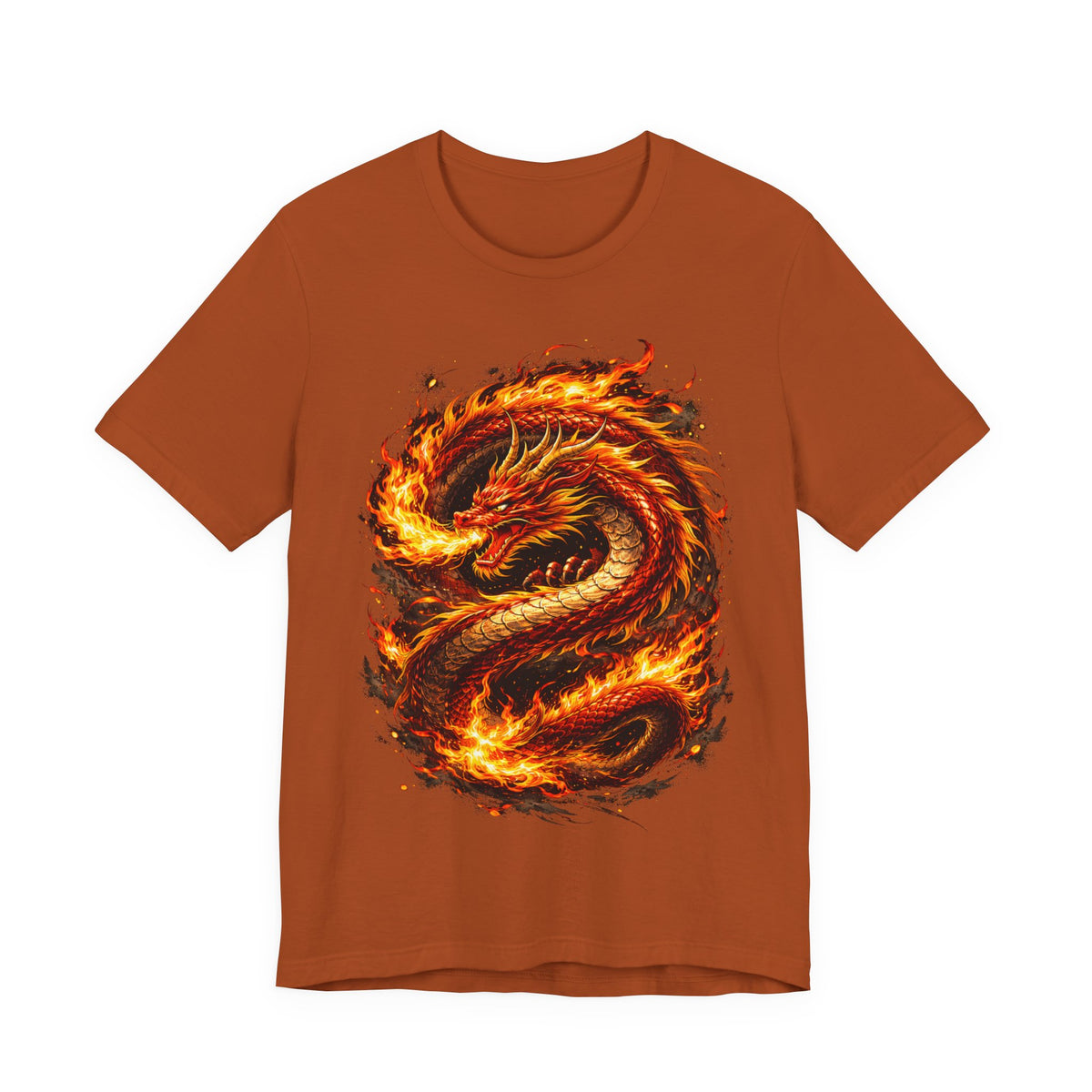 Flaming Dragon T-Shirt — Fiery Eastern Dragon Graphic Tee