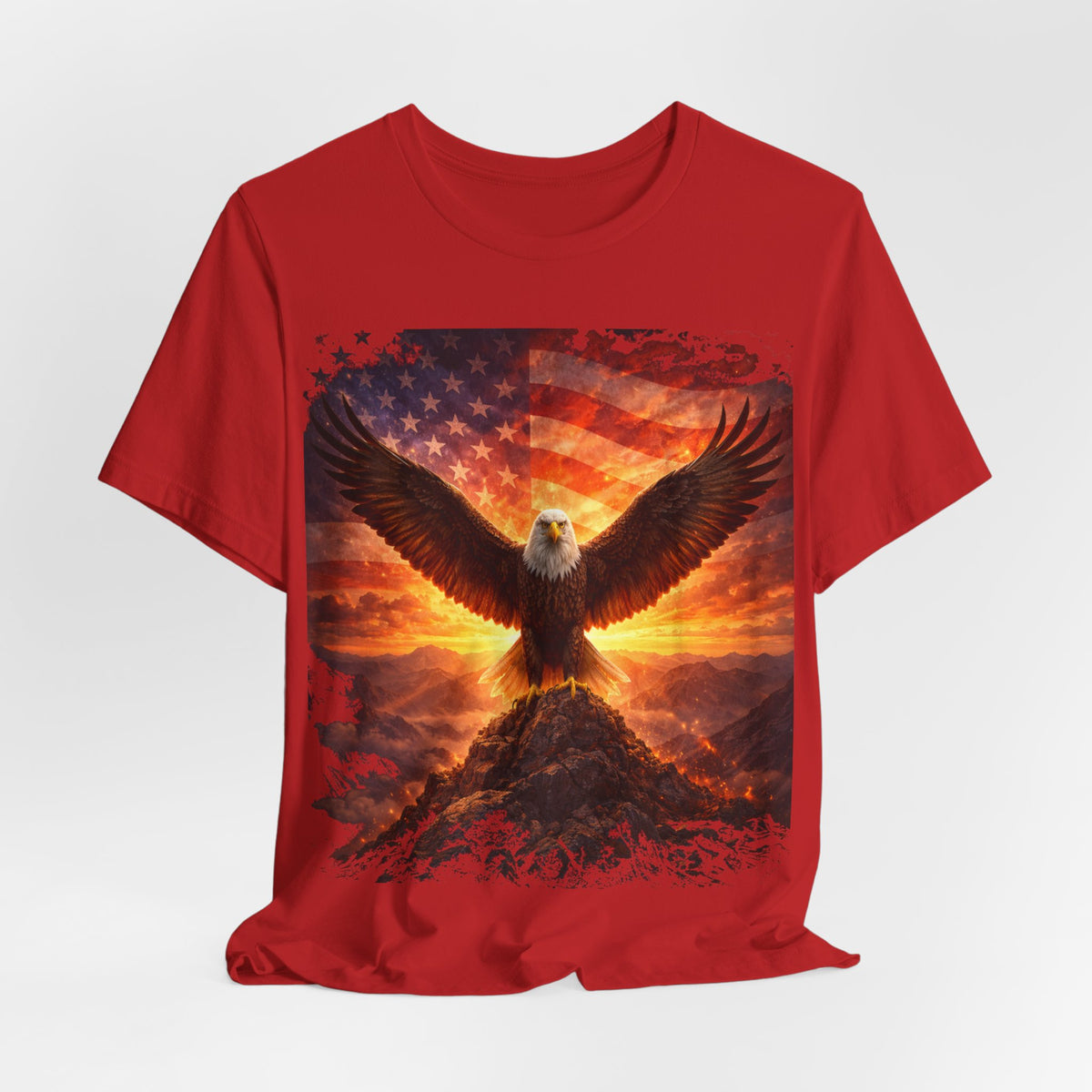 Eagle & American Flag Tee — Patriotic Bald Eagle T-Shirt