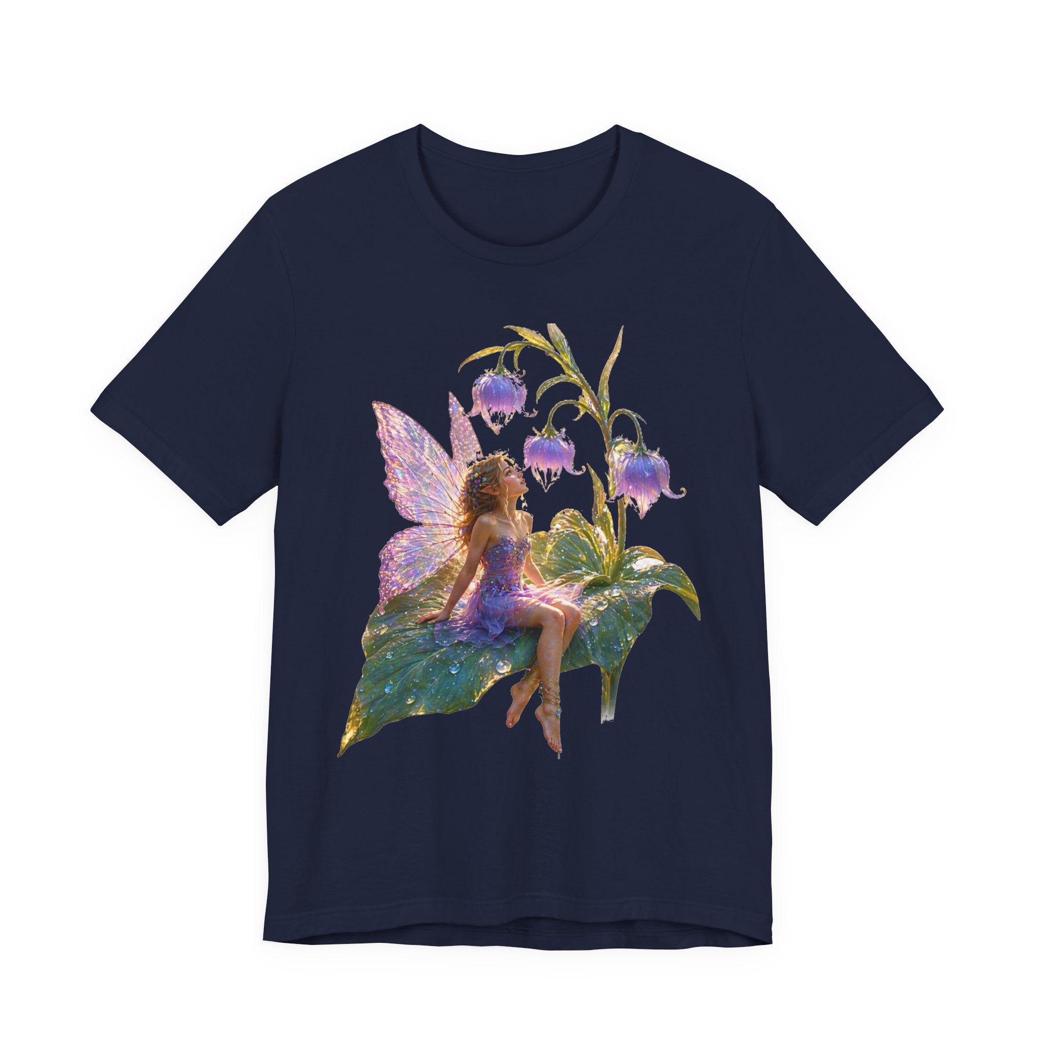 Fairy Garden T‑Shirt — Watercolor Fairy on Bellflower Tee