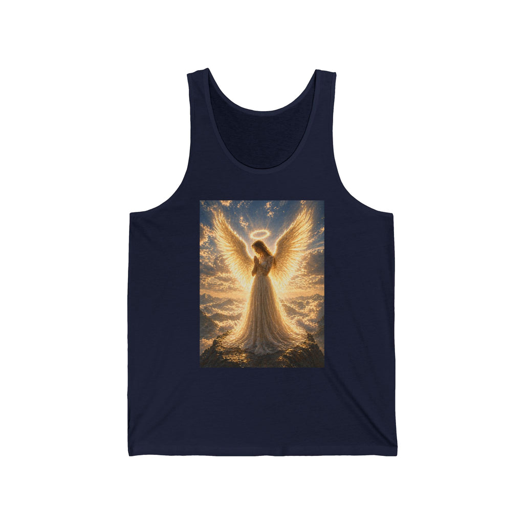Angel Wings Tank Top — Golden Radiant Angel Graphic Tank