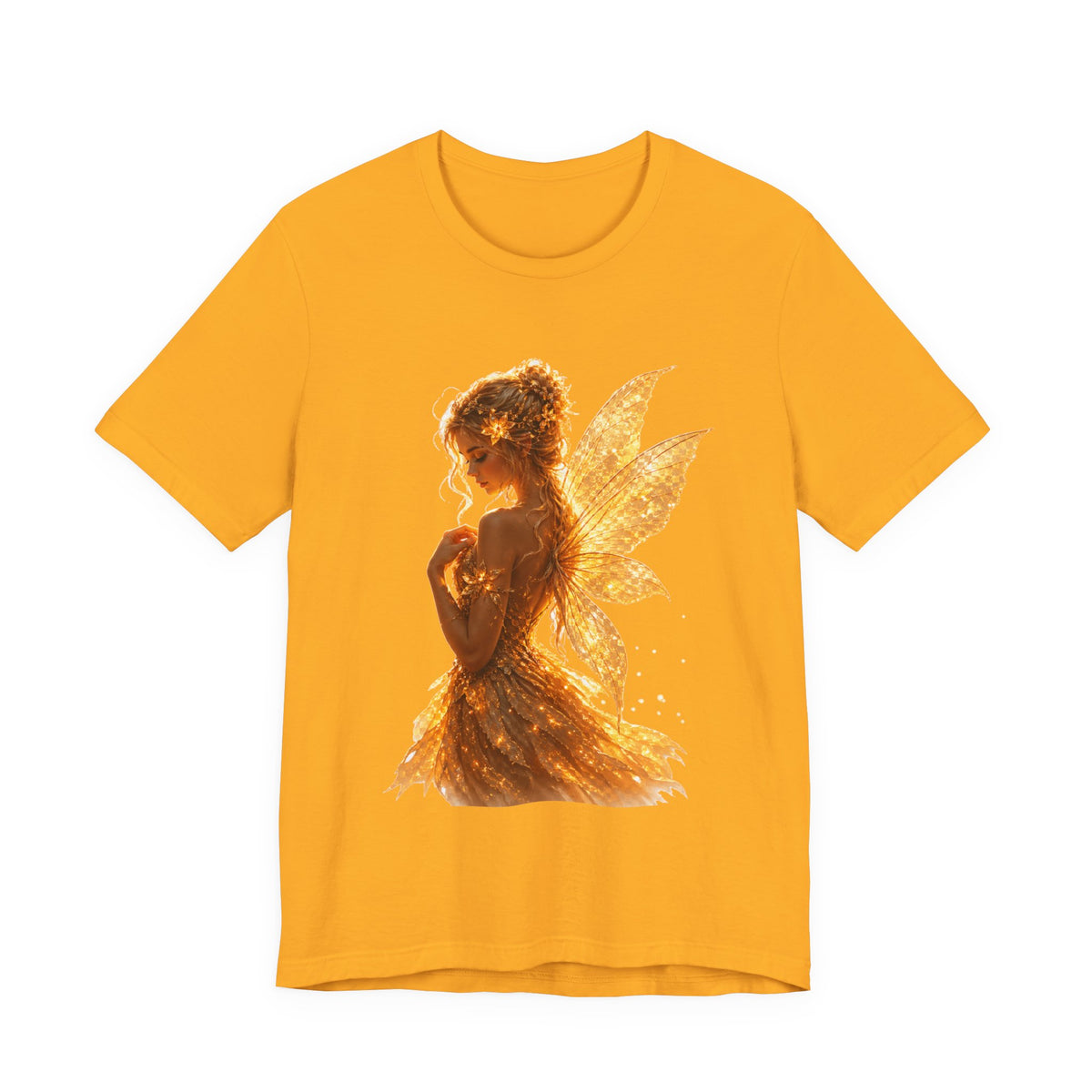 Golden Fairy T‑Shirt — Sparkling Fairy Silhouette Tee