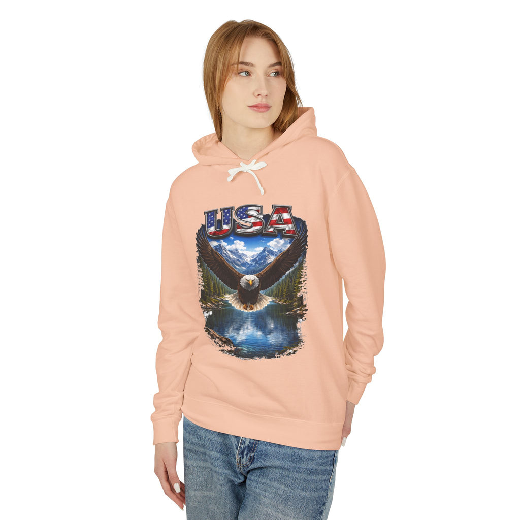 USA Eagle Hoodie — Patriotic Bald Eagle Graphic Hooded Sweatshirt