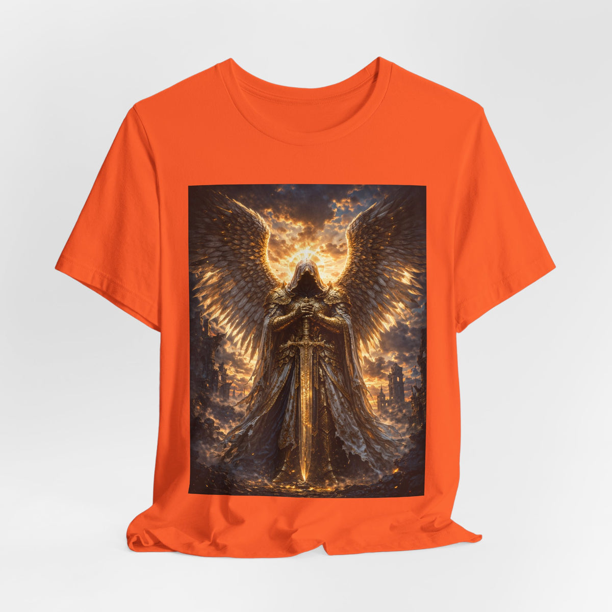 Angel Guardian T-Shirt — Golden Warrior Wings Graphic Tee