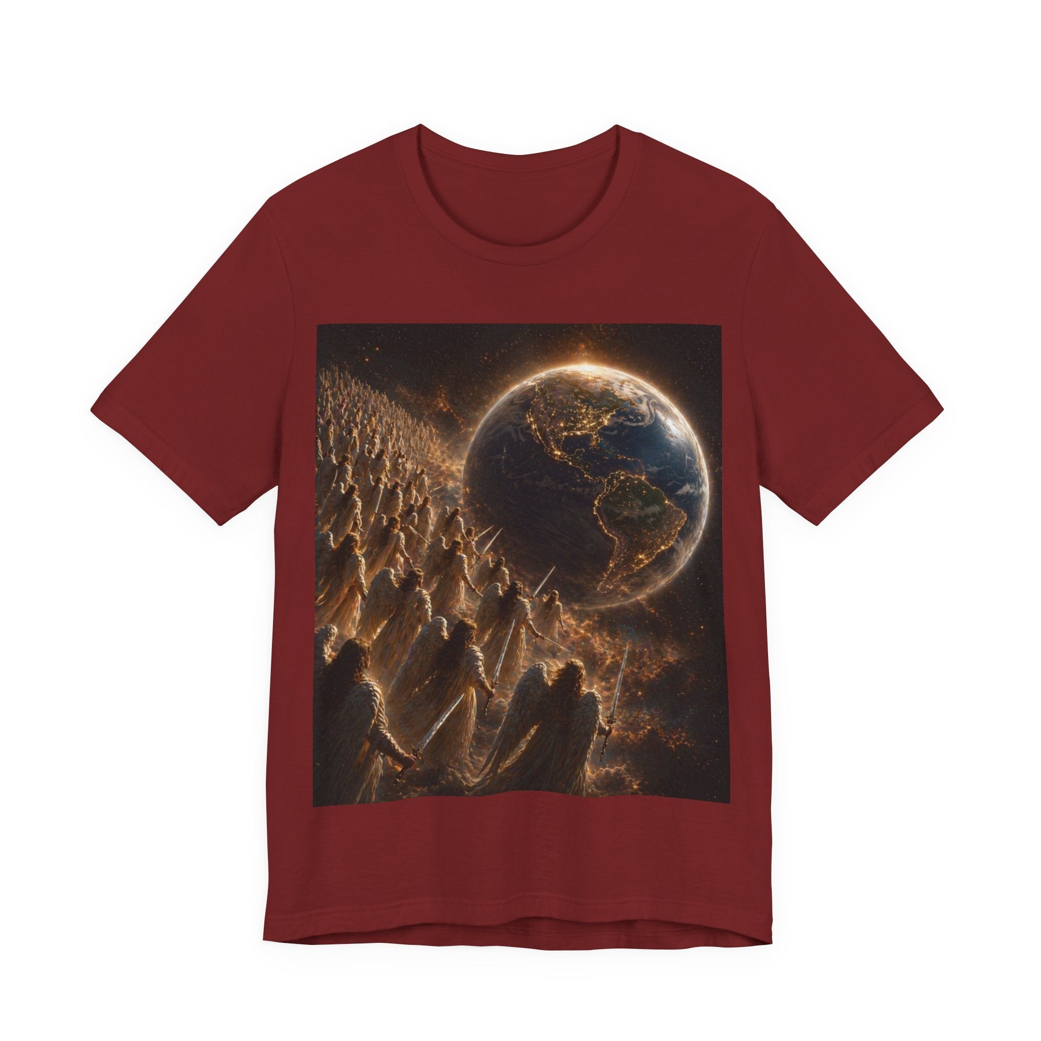 Earth Rise Graphic Tee — Glowing Planet & Mountainscape T-Shirt