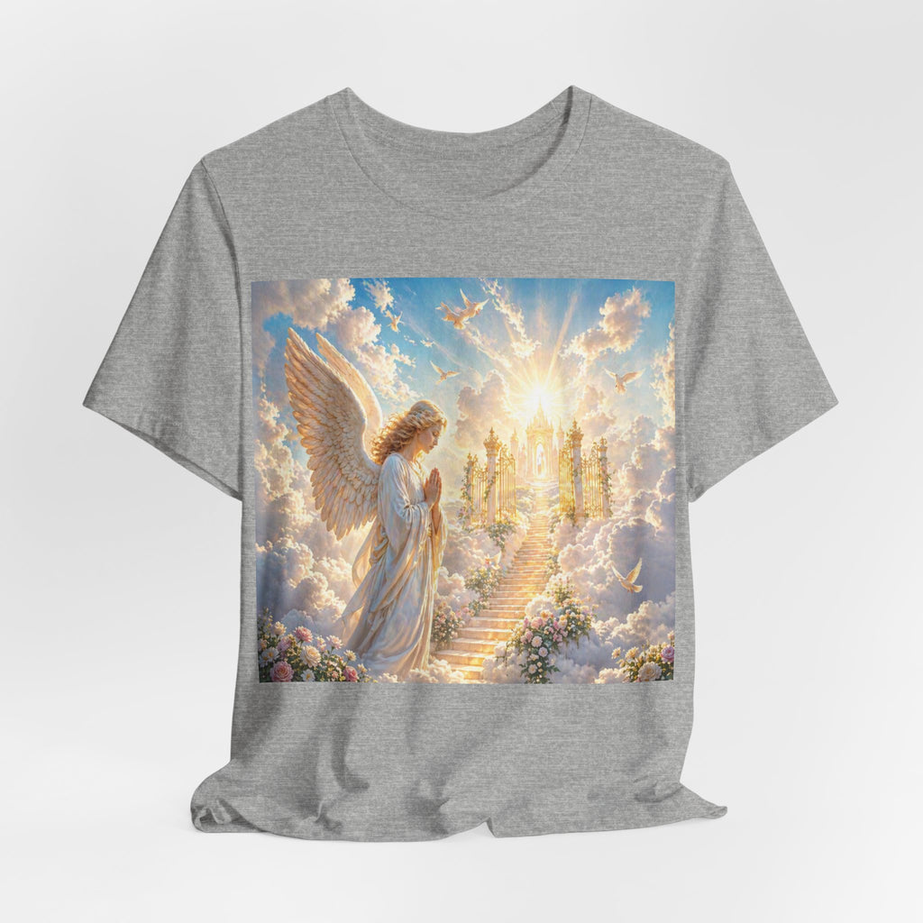 Heavenly Angel Stairway T-Shirt — Serene Christian Faith Tee
