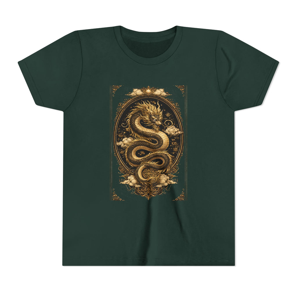 Tee-Gold Dragon Vintage Art Graphic Shirt