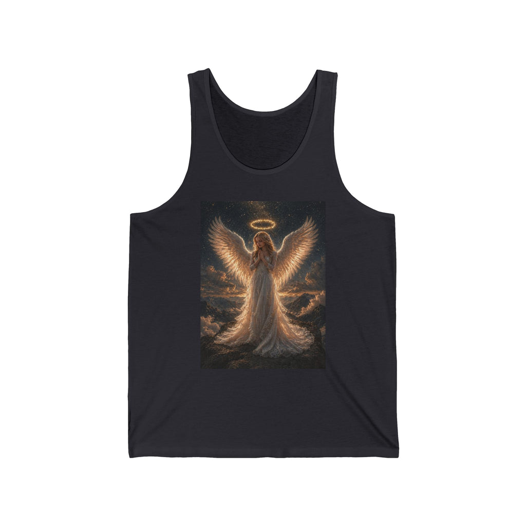 Angel Halo Graphic Tank Top — Radiant Guardian Illustration