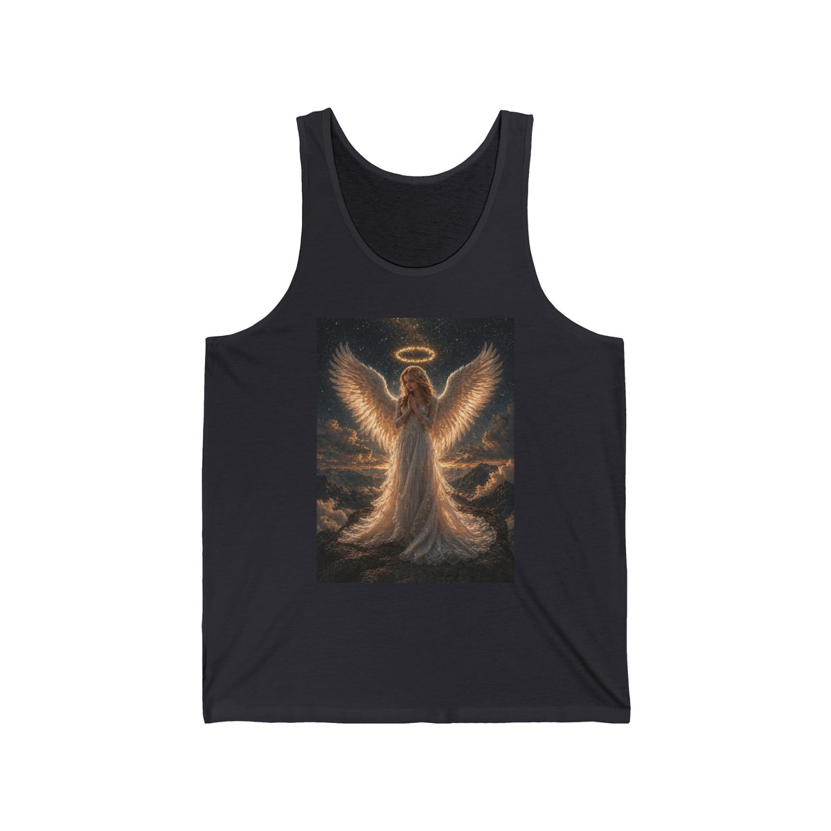 Angel Halo Graphic Tank Top — Radiant Guardian Illustration