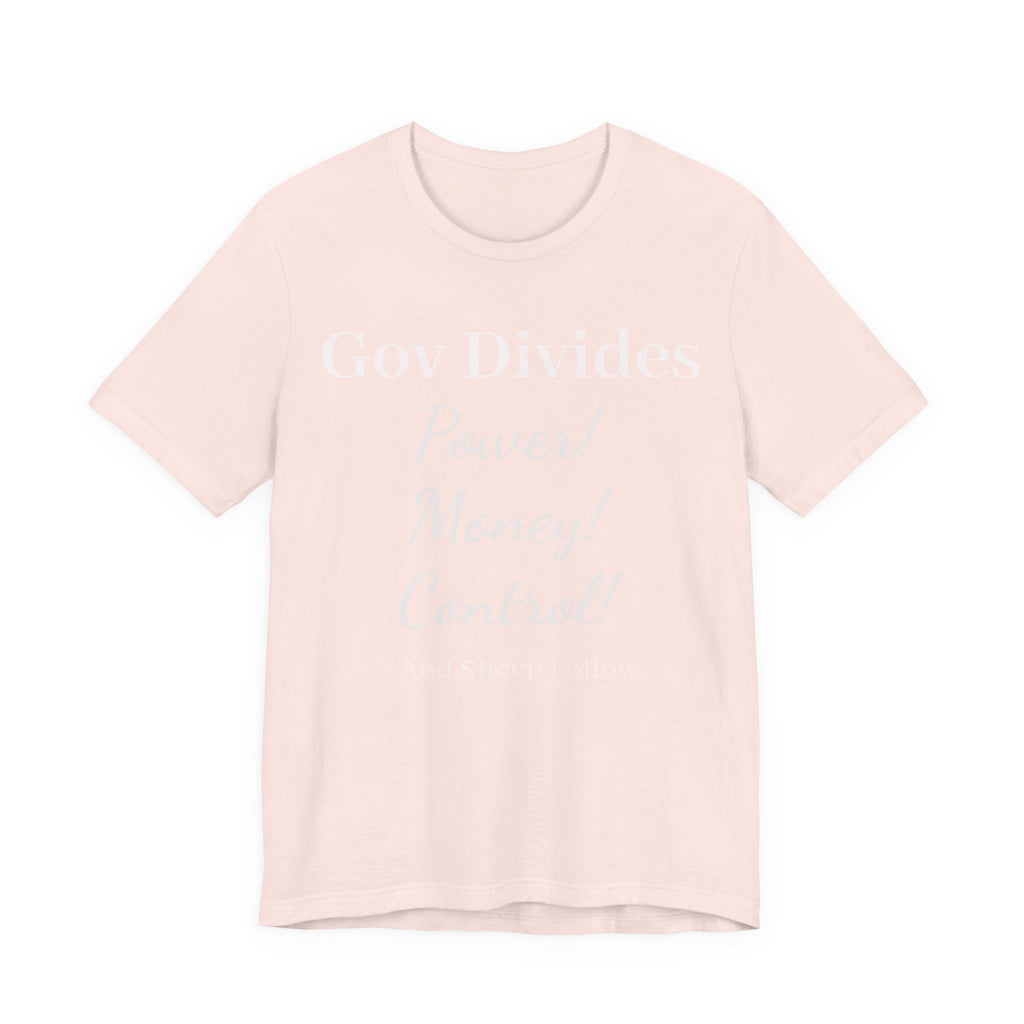Gov Divides Tee — Pastel Political Statement T-Shirt