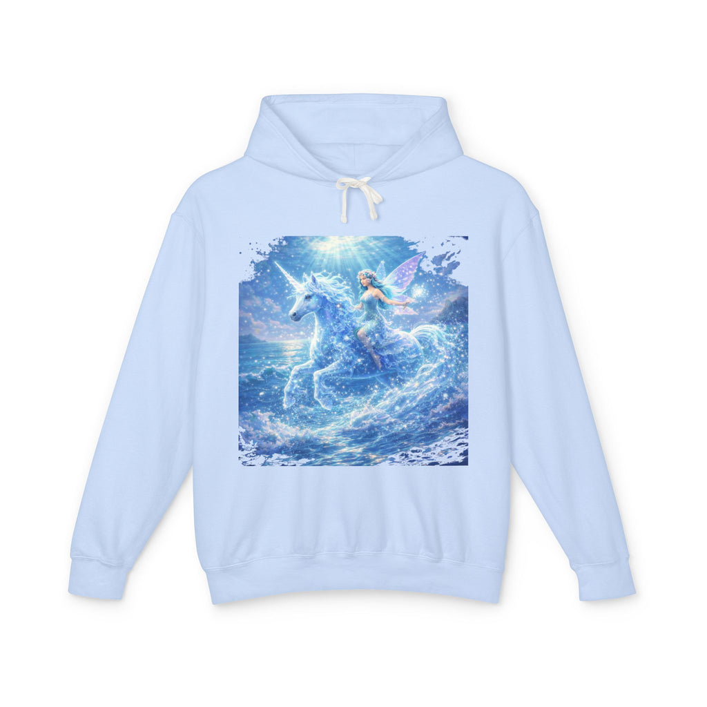 Fantasy Unicorn Hoodie — Mermaid Riding a Sea Unicorn Graphic Sweatshirt