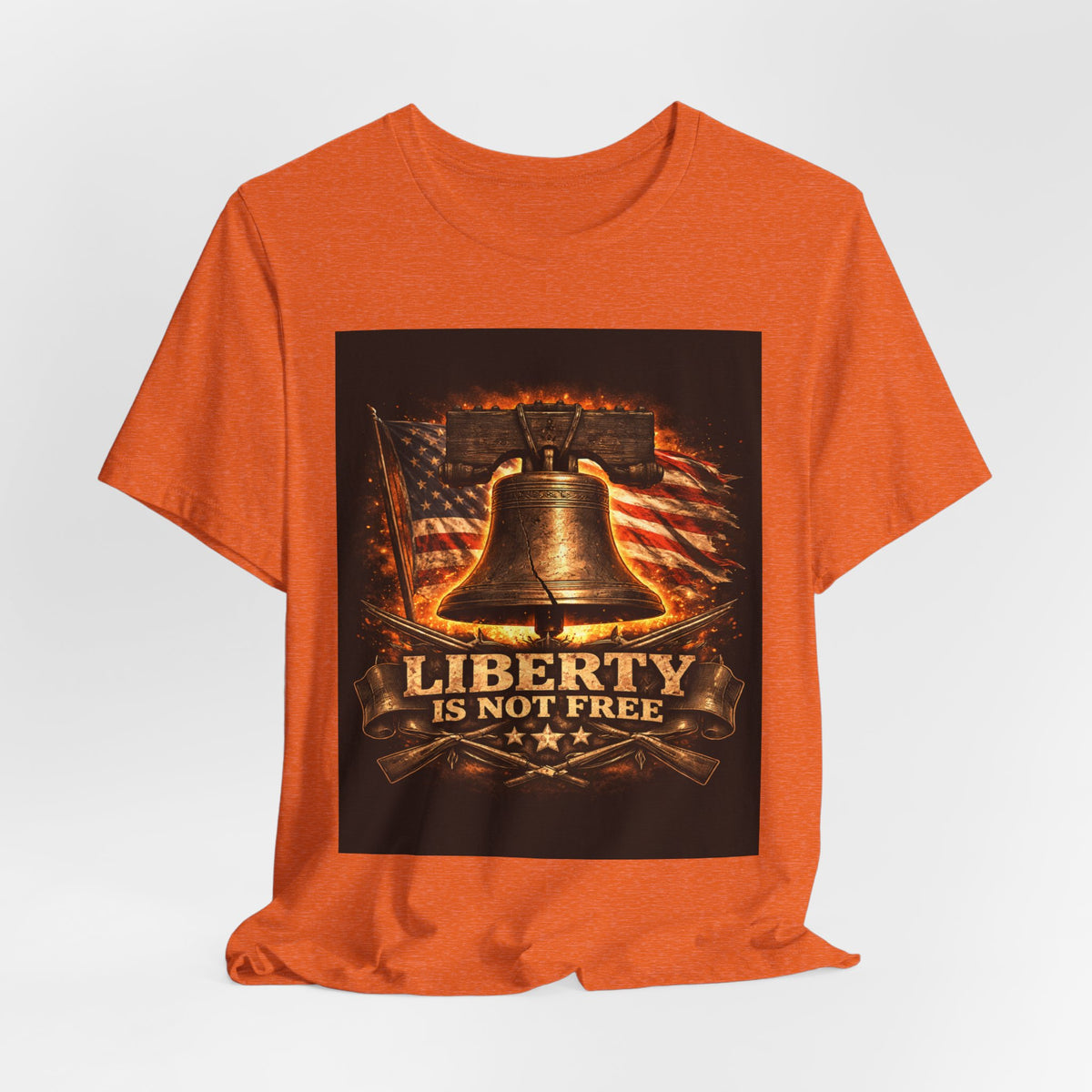 Liberty Is Not Free T-Shirt — Patriotic American Flag & Bell Tee