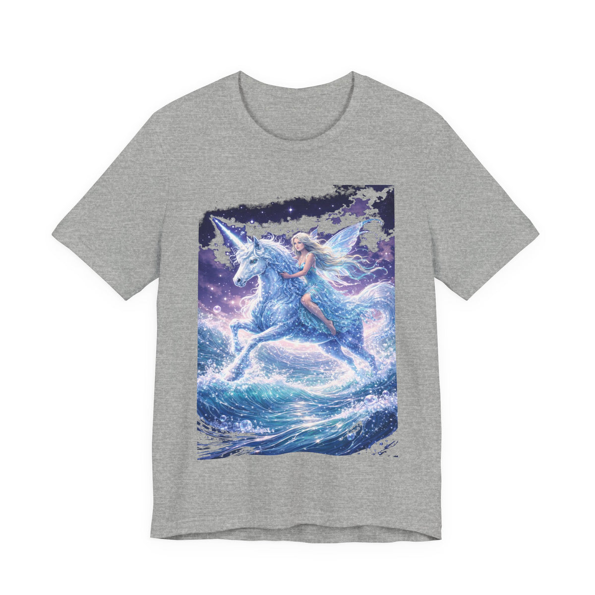 Mystical Unicorn Rider T‑Shirt – Fantasy Pegasus Night Sky Graphic Tee