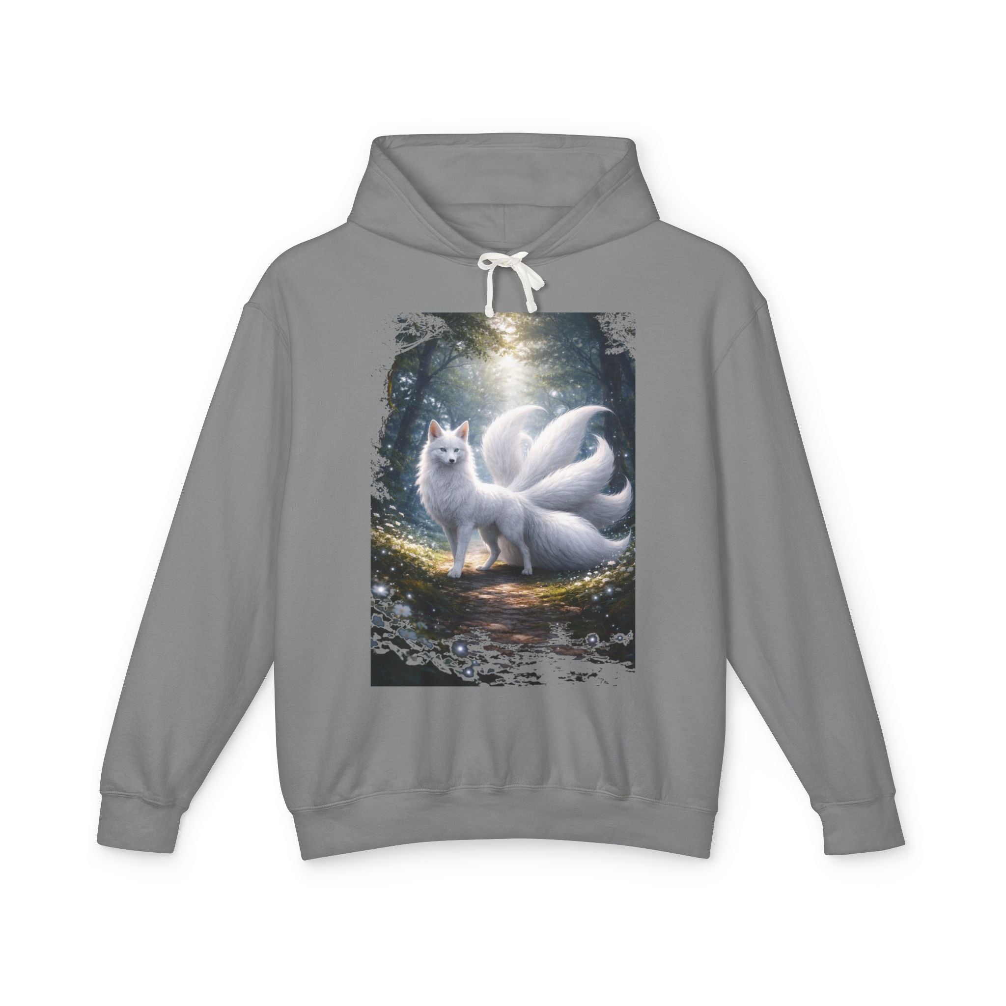 Kitsune Forest Hoodie — Mystical Nine-Tailed Fox Sweatshirt