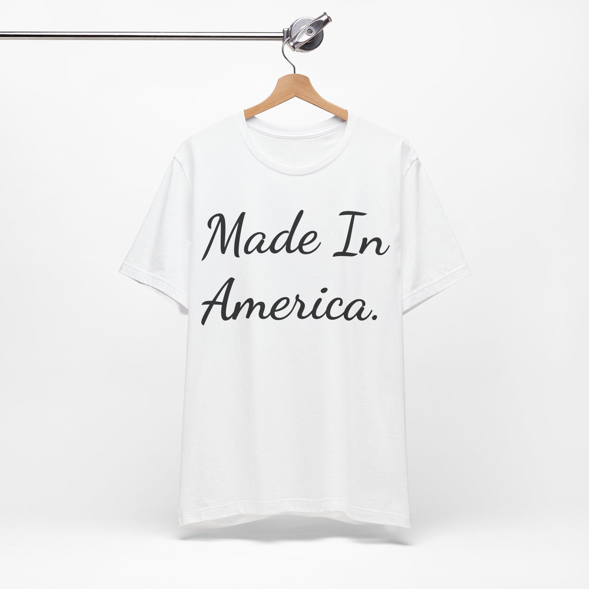 Made In America T-Shirt — Patriotic Script Tee for 4th of July & Everyday Wear
