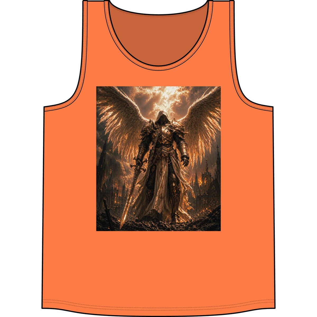 Angel Warrior Tank Top — Fiery Gothic Fantasy Concert Tee