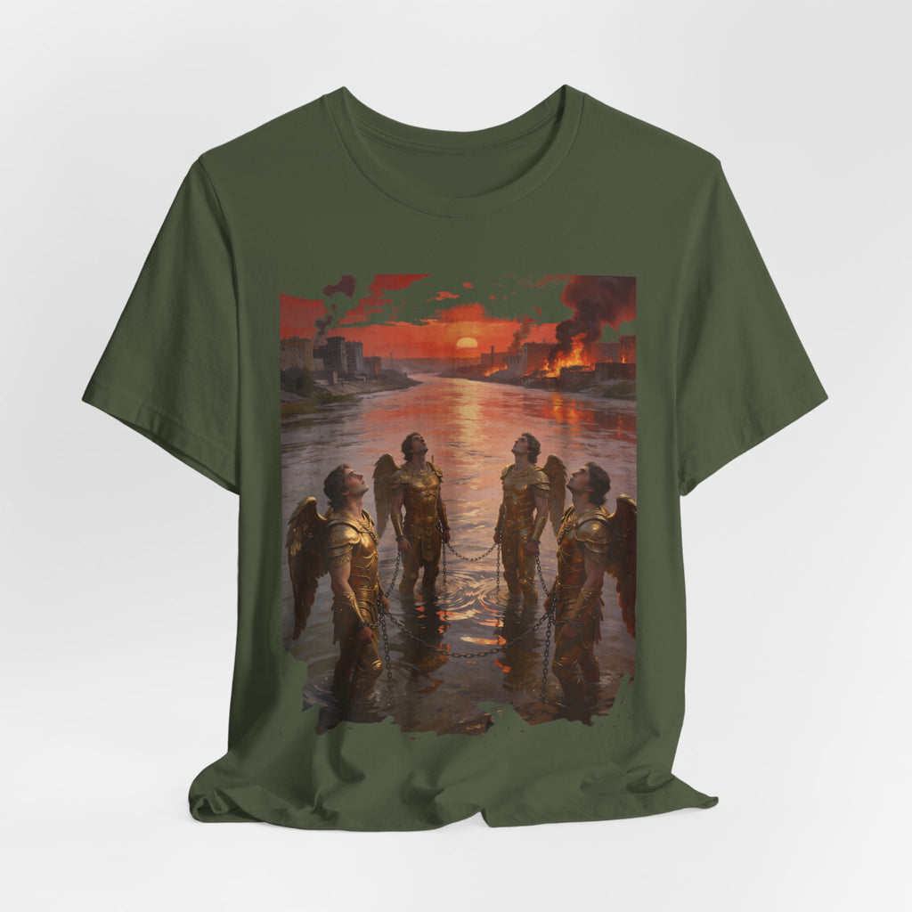 Revelation 9 reveals four fallen angels bound in the Euphrates River,T-Shirt