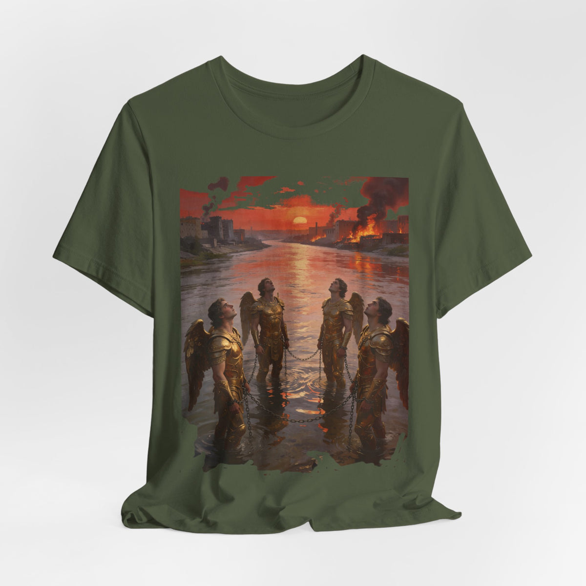Revelation 9 reveals four fallen angels bound in the Euphrates River,T-Shirt