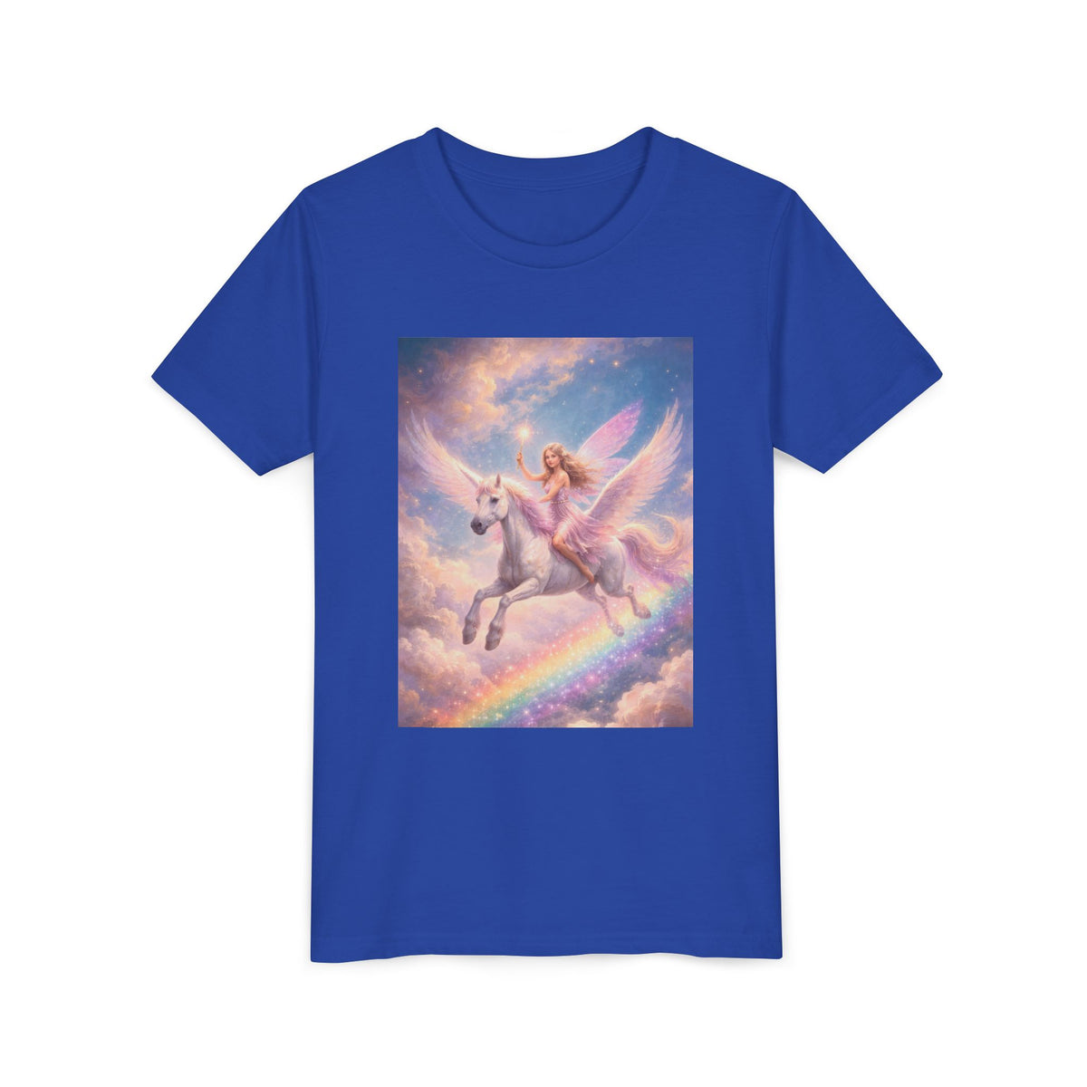 Youth Tee — Magical Unicorn Pegasus Rainbow Graphic T‑Shirt for Kids