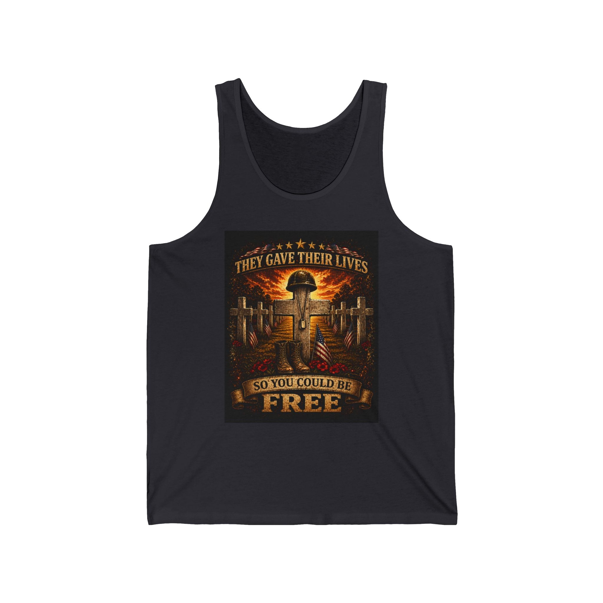 Memorial Military Tank Top - "They Gave Their Lives So You Could Be Free" Veteran Tribute