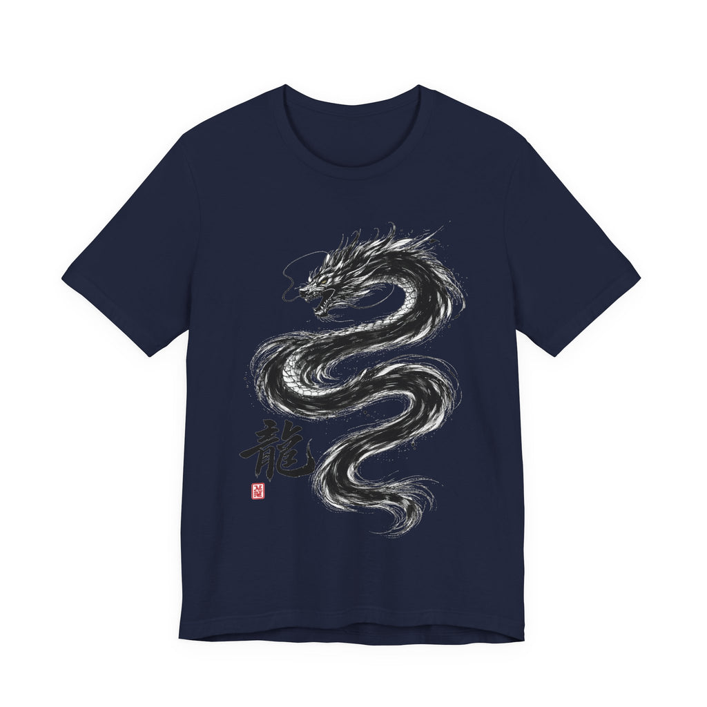 Dragon Brushstroke Tee — Asian Ink Dragon T-Shirt