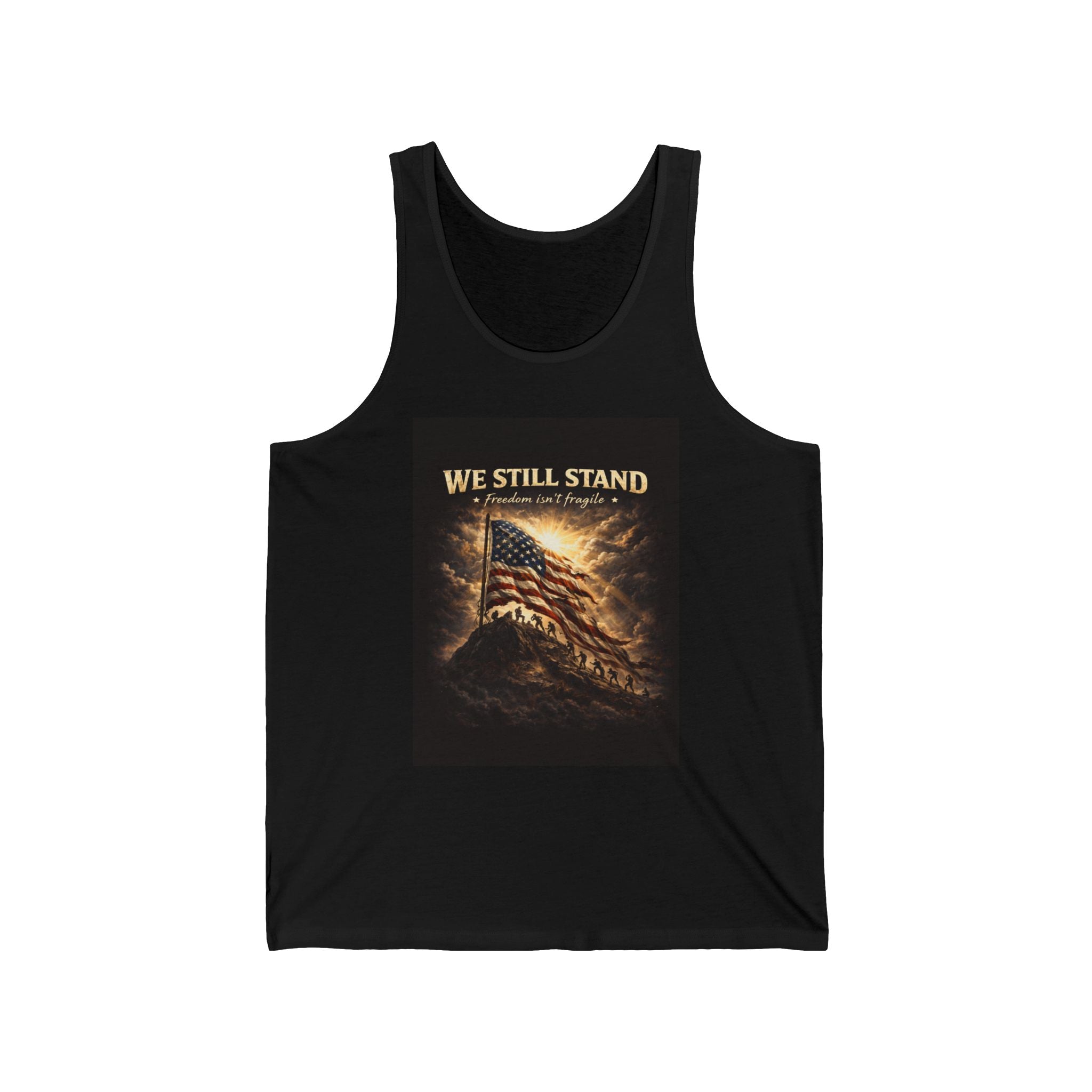 Patriotic Tank Top "We Still Stand" American Flag Memorial Graphic