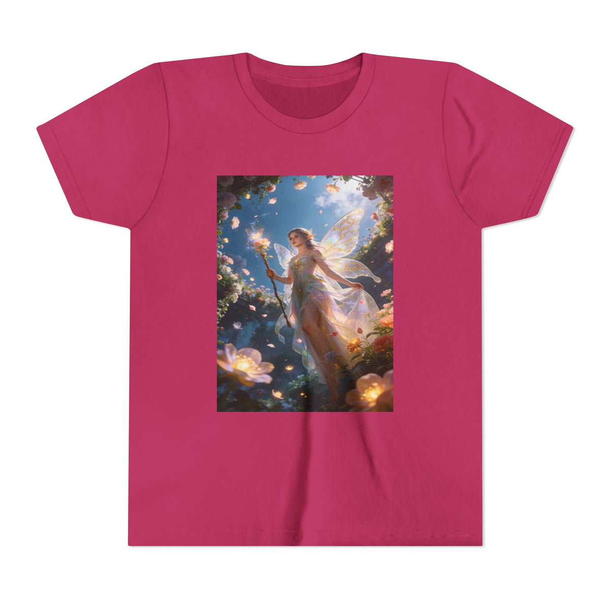Fairy Glow Youth Tee — Enchanted Forest Fairy Graphic T-Shirt