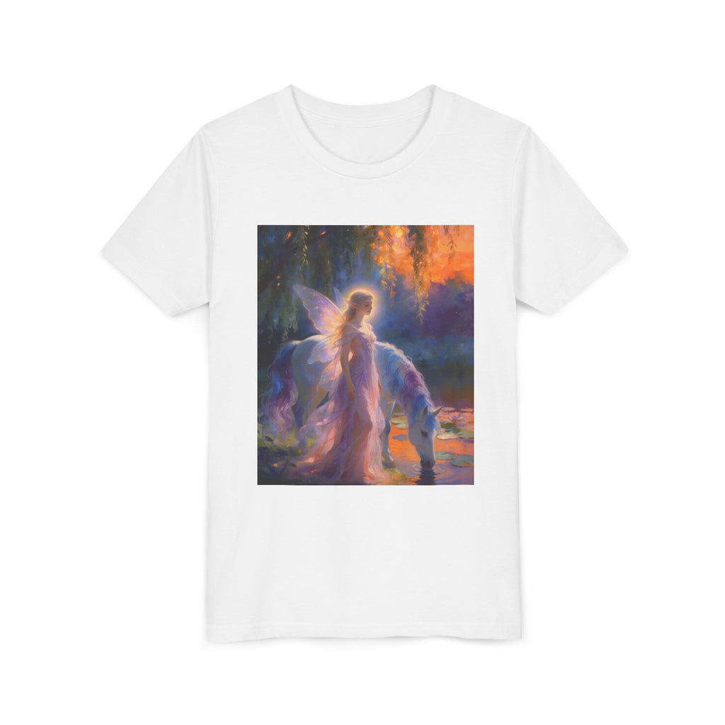 Fairy and Unicorn Youth Tee — Magical Fantasy Kids T-Shirt